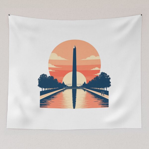 Item preview, Washington Monument Sunset – Minimal Reflecting Pool designed and sold by Fenay Designs.