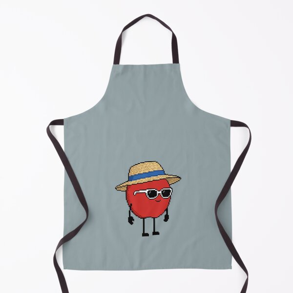 Item preview, Apple Pixel with a Straw Hat (BL) designed and sold by White Rim Mates.