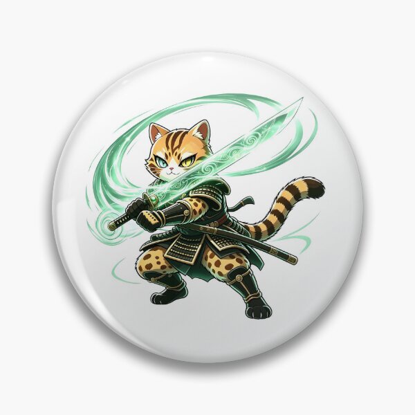 Item preview, The Gale-Force Felis Nigripes - Fantasy Samurai Cat Warrior designed and sold by ABYSSLAB.