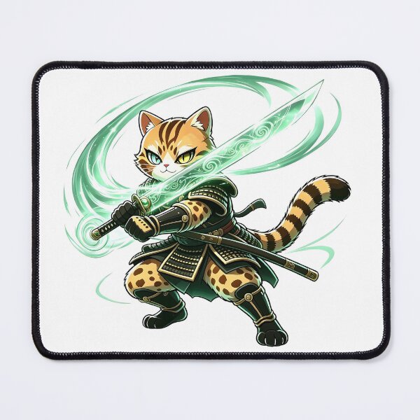Item preview, The Gale-Force Felis Nigripes - Fantasy Samurai Cat Warrior designed and sold by ABYSSLAB.