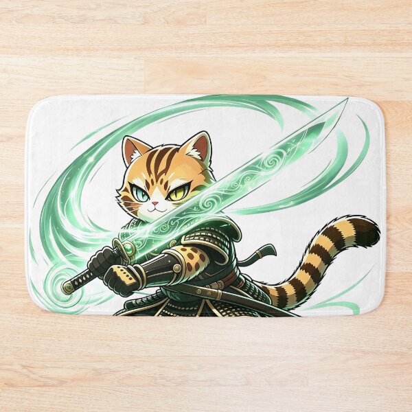 Item preview, The Gale-Force Felis Nigripes - Fantasy Samurai Cat Warrior designed and sold by ABYSSLAB.