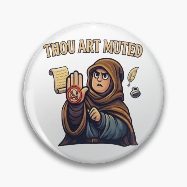 Item preview, Funny Thou Art Muted Medieval Monk Video Call Art designed and sold by Northern Glow Art.