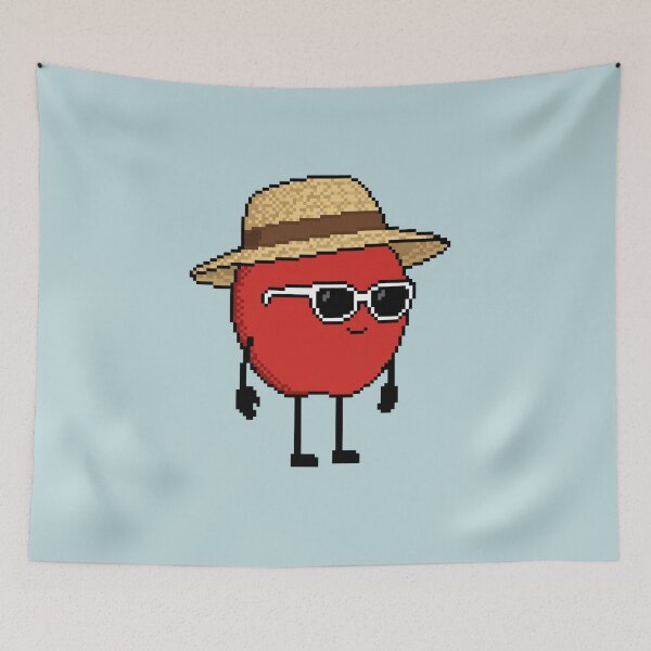 Item preview, Apple Pixel with a Straw Hat (BR) designed and sold by White Rim Mates.
