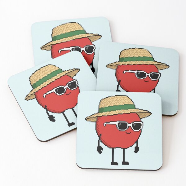 Item preview, Apple Pixel with a Straw Hat (GN) designed and sold by White Rim Mates.