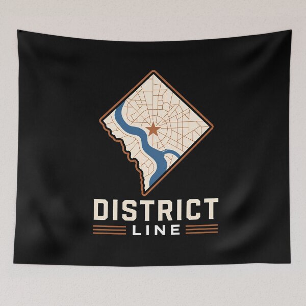 Artikelvorschau, District Line – Kartenemblem des Washington DC River entworfen und verkauft von Fenay Designs.