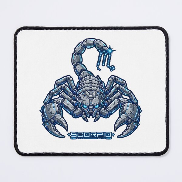 Item preview, Scorpio Cyber Robot Scorpion Blue Neon Mech Zodiac Art designed and sold by Zodiac Celestial Art.