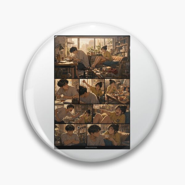 Item preview, Anime Couple Cozy Room Aesthetic Manga Panels designed and sold by SiarheiYur.