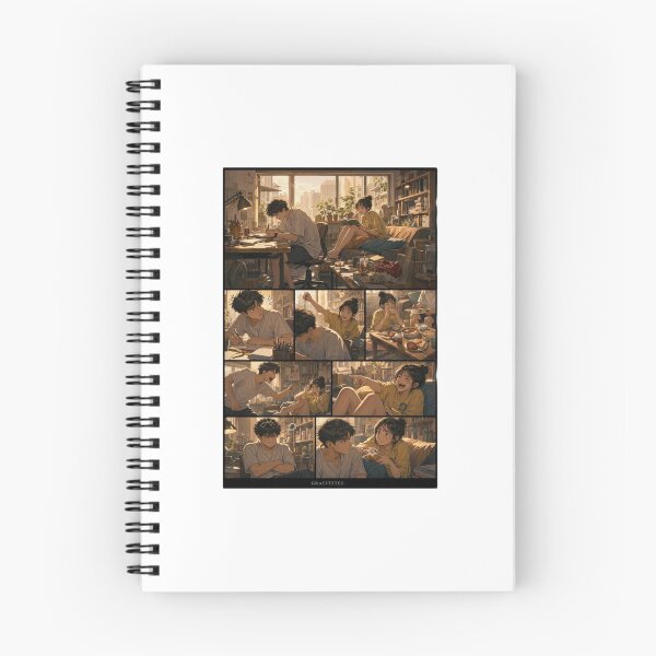 Item preview, Anime Couple Cozy Room Aesthetic Manga Panels designed and sold by SiarheiYur.
