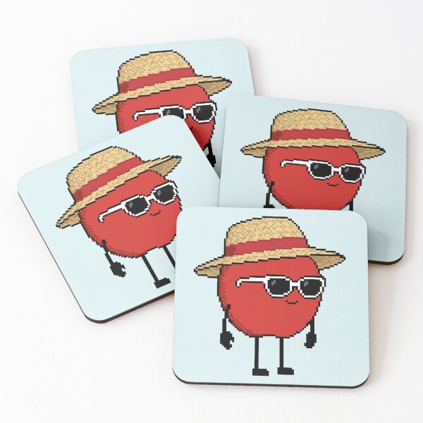 Item preview, Apple Pixel with a Straw Hat (RD) designed and sold by White Rim Mates.