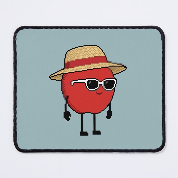 Item preview, Apple Pixel with a Straw Hat (RD) designed and sold by White Rim Mates.