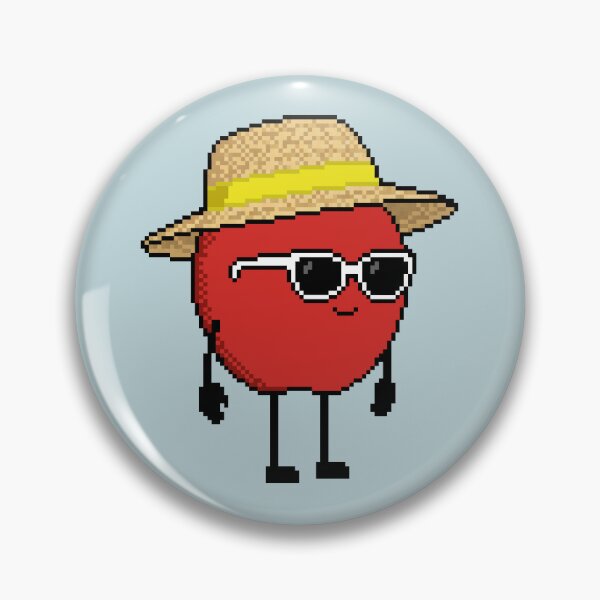 Item preview, Apple Pixel with a Straw Hat (YL) designed and sold by White Rim Mates.