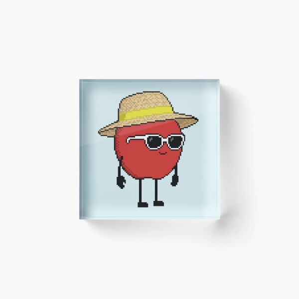 Item preview, Apple Pixel with a Straw Hat (YL) designed and sold by White Rim Mates.