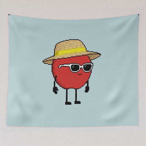 Item preview, Apple Pixel with a Straw Hat (YL) designed and sold by White Rim Mates.