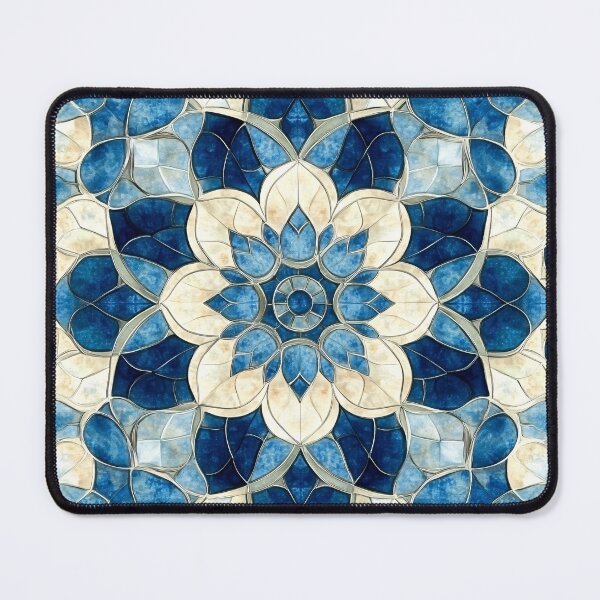 Item preview, Sapphire Lotus Stained Glass Mandala designed and sold by GrinGalore.