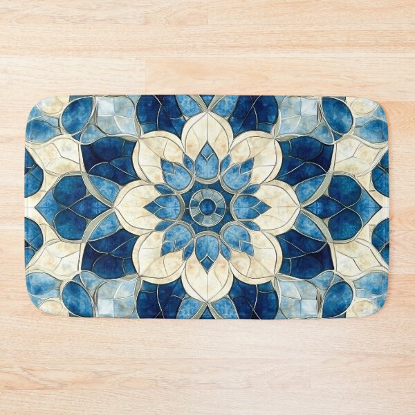 Item preview, Sapphire Lotus Stained Glass Mandala designed and sold by GrinGalore.
