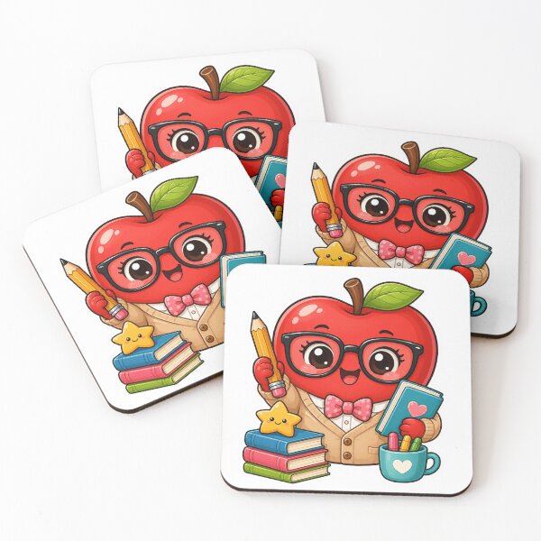 Item preview, Cute Teacher Apple | Kawaii Apple Teacher with Glasses, Books & Pencil | Back to School Gift designed and sold by Pixanova.