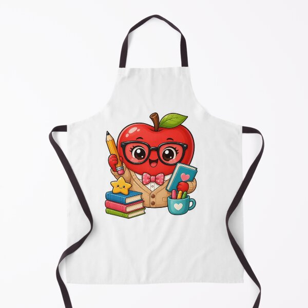Item preview, Cute Teacher Apple | Kawaii Apple Teacher with Glasses, Books & Pencil | Back to School Gift designed and sold by Pixanova.