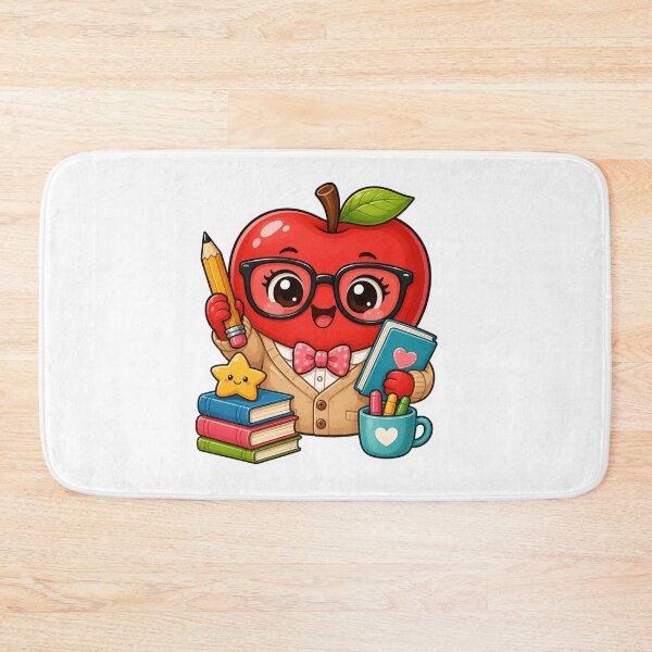Item preview, Cute Teacher Apple | Kawaii Apple Teacher with Glasses, Books & Pencil | Back to School Gift designed and sold by Pixanova.