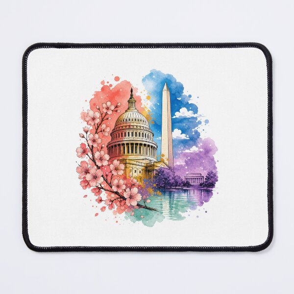 Item preview, Washington DC Watercolor – Capitol Cherry Panorama designed and sold by Fenay Designs.
