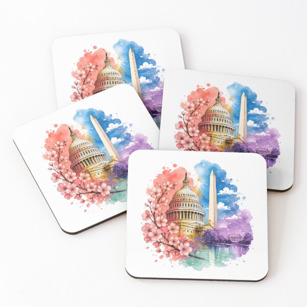 Item preview, Washington DC Watercolor – Capitol Cherry Panorama designed and sold by Fenay Designs.