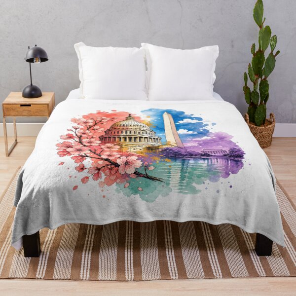 Item preview, Washington DC Watercolor – Capitol Cherry Panorama designed and sold by Fenay Designs.