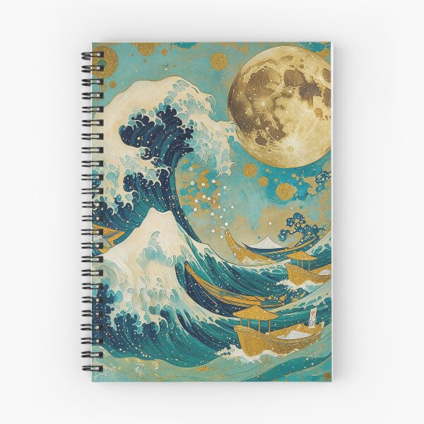 Item preview, Golden Moon Japanese Wave Poster | Ukiyo-e Ocean Wall Art designed and sold by RSDigitalPrintDesign.