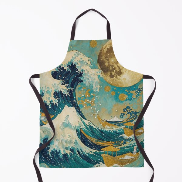 Item preview, Golden Moon Japanese Wave Poster | Ukiyo-e Ocean Wall Art designed and sold by RSDigitalPrintDesign.