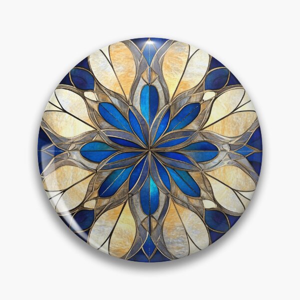 Item preview, Celestial Sapphire Stained Glass Mandala designed and sold by GrinGalore.