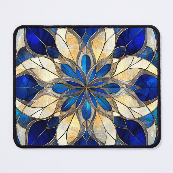 Item preview, Celestial Sapphire Stained Glass Mandala designed and sold by GrinGalore.