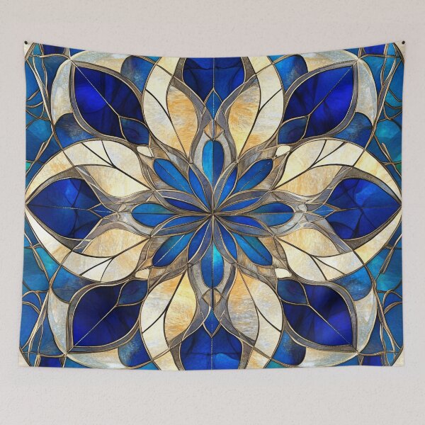 Item preview, Celestial Sapphire Stained Glass Mandala designed and sold by GrinGalore.