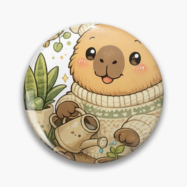 Item preview,  Cute Plant Lover Capybara Sticker designed and sold by SandudeStudio45.