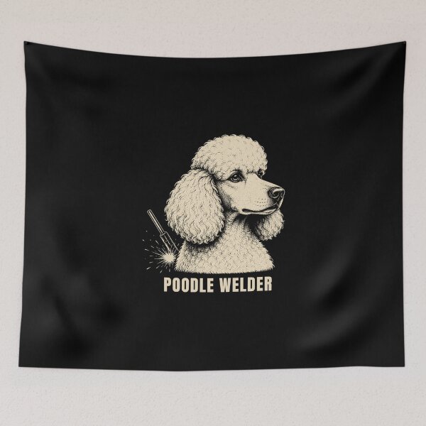 Item preview, Poodle Welder | Standard Poodle Welding Vintage Graphic designed and sold by RusticMeadow.