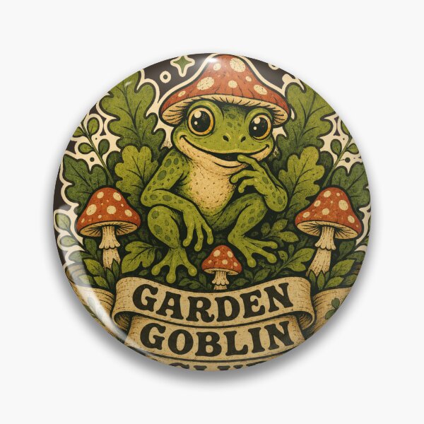 Item preview, Garden Goblin Club – Cute Frog and Mushroom Cottagecore Design designed and sold by suechtmpoa.