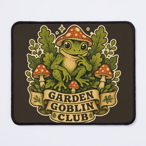 Item preview, Garden Goblin Club – Cute Frog and Mushroom Cottagecore Design designed and sold by suechtmpoa.