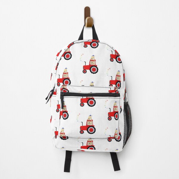 Item preview, Giraffe and Lion in Red Tractor with Rainbow Spots designed and sold by Carla Daly.