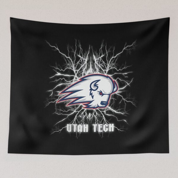 Item preview, Utah Tech Trailblazers White Bison Logo Electric Lightning Sport Fan designed and sold by ToyaVitoricu.