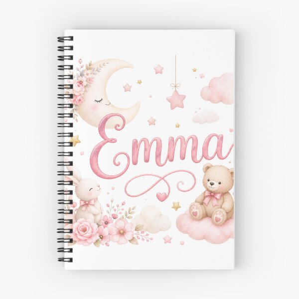 Item preview, Emma Name Baby Girl Nursery Bunny Teddy Bear Design designed and sold by GalaMine.