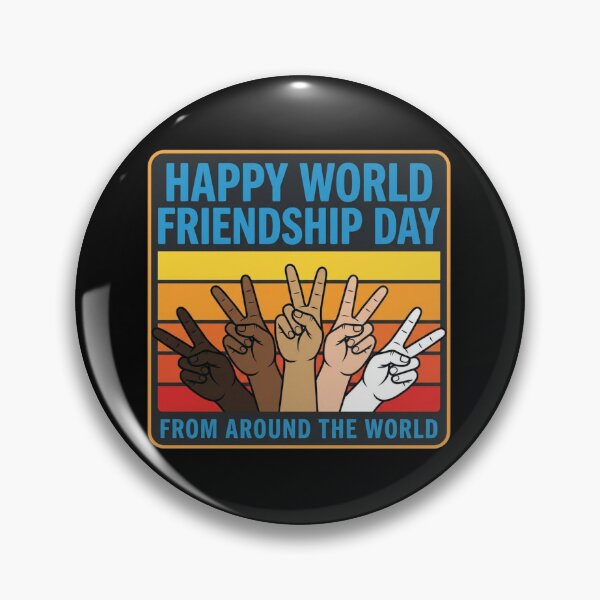 Item preview, Happy World Friendship Day Peace Hands Retro designed and sold by SiarheiYur.