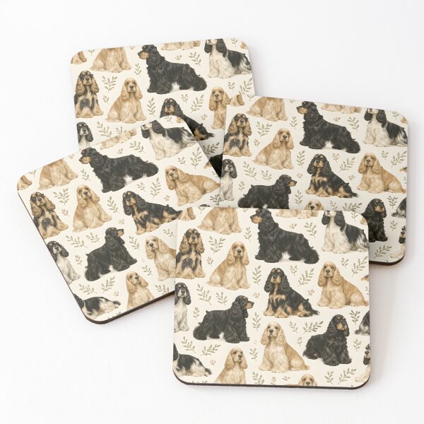 Item preview, American Cocker Spaniel Seamless Pattern | Elegant Dog Lover Design designed and sold by blankTeeShirt.