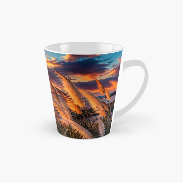 Item preview, Golden Sunset Over Tranquil Waters with Pampas Grass designed and sold by Wild Bloom Paws.