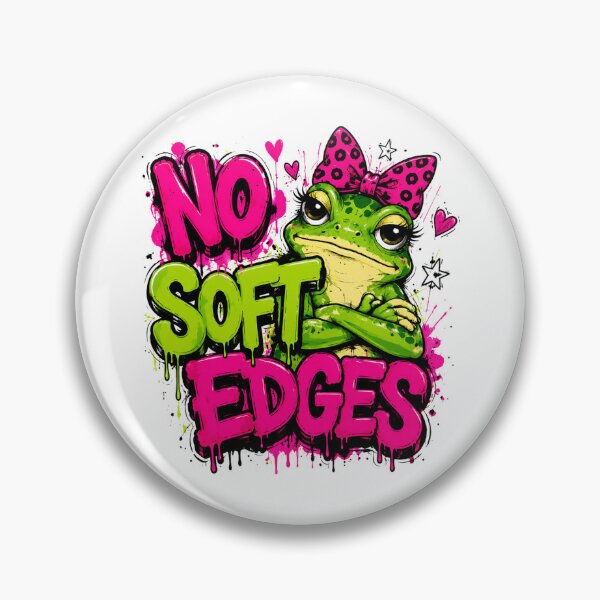 Item preview, No Soft Edges Funny Frog Sarcastic Quote Cute Frog Aesthetic Colorful Illustration designed and sold by Merchrise.