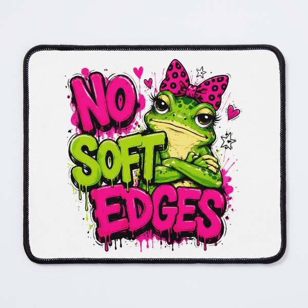 Item preview, No Soft Edges Funny Frog Sarcastic Quote Cute Frog Aesthetic Colorful Illustration designed and sold by Merchrise.