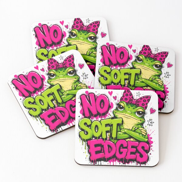 Item preview, No Soft Edges Funny Frog Sarcastic Quote Cute Frog Aesthetic Colorful Illustration designed and sold by Merchrise.
