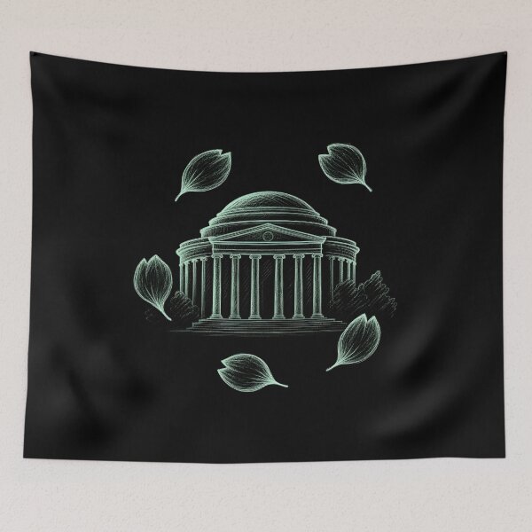 Item preview, Jefferson Memorial – Charcoal Petals in the Breeze designed and sold by Fenay Designs.