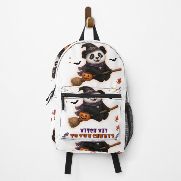 Item preview, Cute Halloween Panda Witch Riding Broom – Witch Way to the Candy? Funny Trick or Treat Design designed and sold by EnginerdStudio.