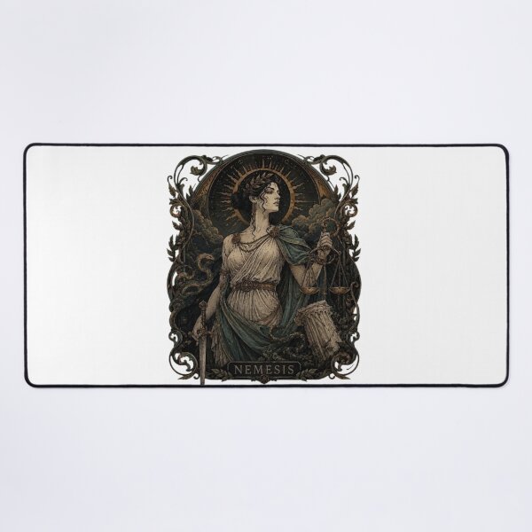 Item preview, Nemesis Greek Goddess of Retribution — Scales and Sword Dark Mythology Art | Qorvun Defeated Legends designed and sold by Qorvun.