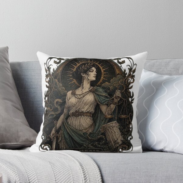 Item preview, Nemesis Greek Goddess of Retribution — Scales and Sword Dark Mythology Art | Qorvun Defeated Legends designed and sold by Qorvun.