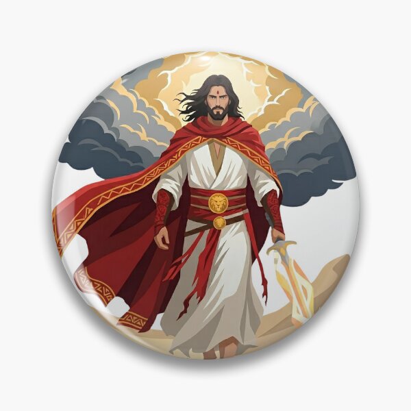 Item preview, Revelation 22:12 Jesus Warrior with Flaming Sword designed and sold by Skotecky.