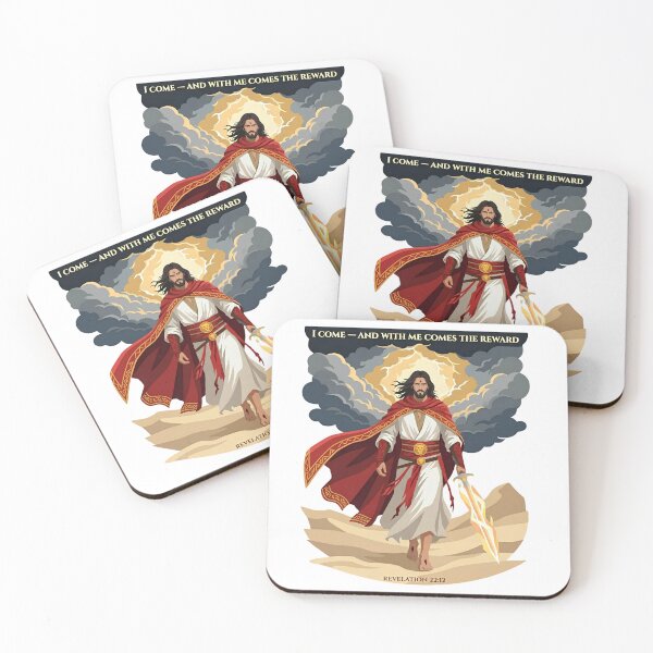 Item preview, Revelation 22:12 Jesus Warrior with Flaming Sword designed and sold by Skotecky.