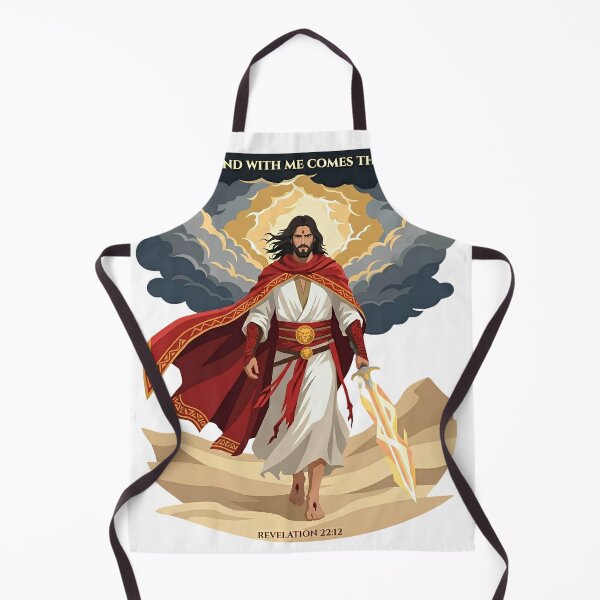Item preview, Revelation 22:12 Jesus Warrior with Flaming Sword designed and sold by Skotecky.